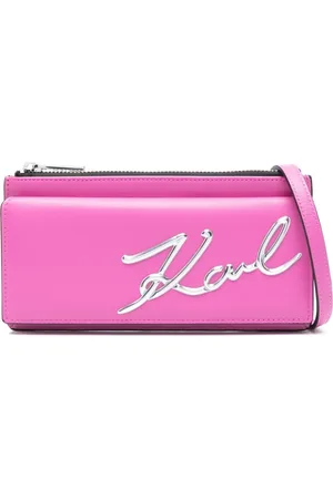 Karl Lagerfeld K/Signature leather crossbody wallet