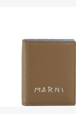 Marni Logo-embroidered leather wallet