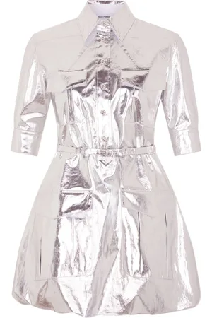Paco rabanne Metallic patch-pocket minidress