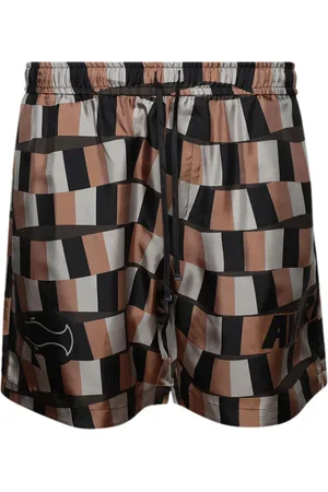 AMIRI Snake Checker silk shorts