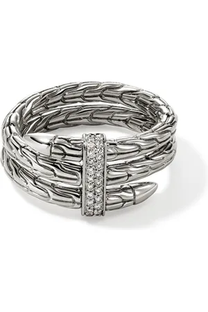 John Hardy Sterling diamond spear ring