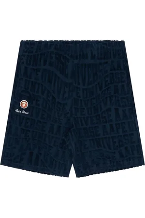 A Bathing Ape Monogram-pattern terry-cloth shorts