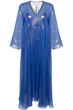 FORTE FORTE Lurex kaftan maxi dress