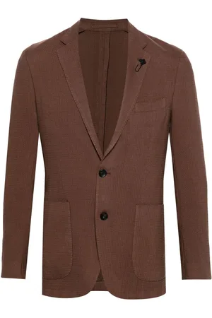 LARDINI Brooch-detail single-breasted blazer