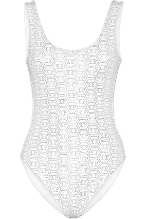 Philipp Plein Embellished monogram swimsuit