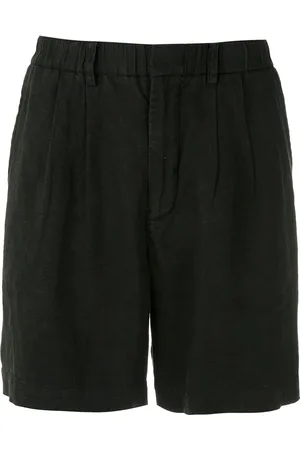 HANDRED Pleated linen shorts