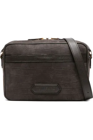 Tom Ford Crocodile-embossed messenger bag