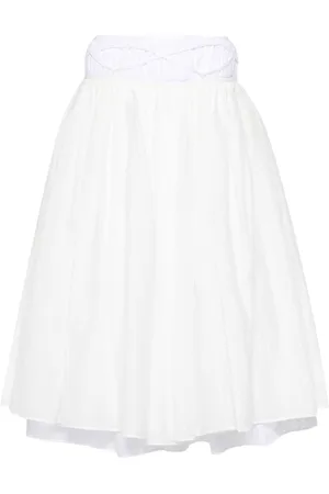 Quira Layered cotton midi skirt