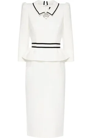 Jenny Packham Honeybee peplum-waist midi dress