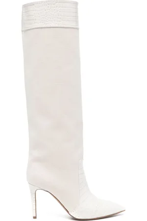 PARIS TEXAS 85mm croc-embossed-panels boots