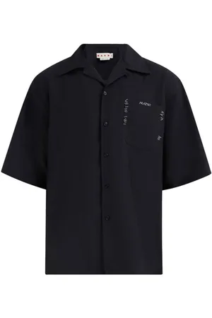 Marni Logo-embroidered virgin wool shirt