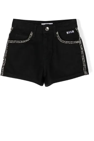 Msgm Contrasting-trim denim shorts