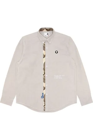 A Bathing Ape Moonface-embroidered cotton shirt