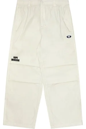 A Bathing Ape Logo-embroidered elasticated-waist trousers