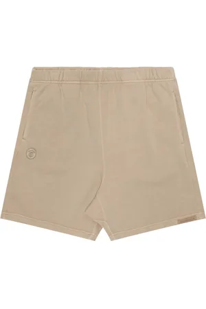 A Bathing Ape Logo-embroidered cotton shorts
