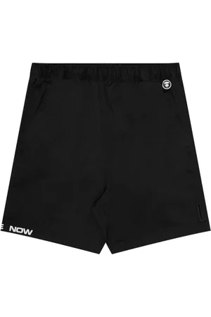 A Bathing Ape Logo-embroidered elasticated-waist shorts