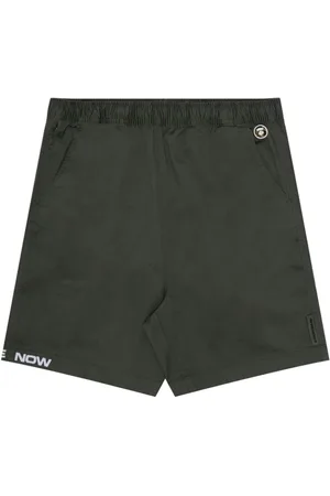A Bathing Ape Logo-embroidered elasticated-waist shorts