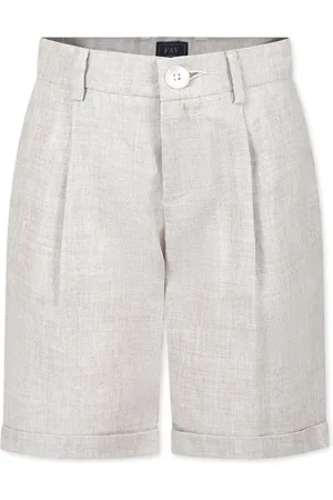 FAY Pleated logo-appliquéd shorts