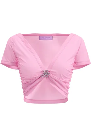 MACCAPANI Angela gathered-detail cropped top