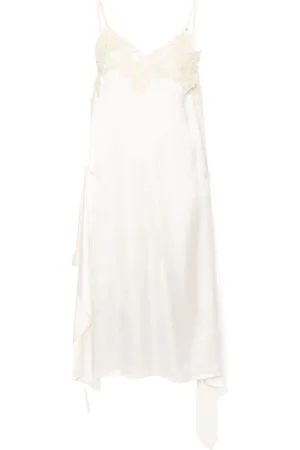 Plan C Floral-lace satin slip dress