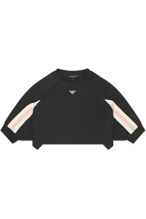 Emporio Armani Logo-jacquard cropped sweatshirt