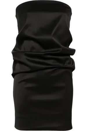 Saint Laurent Strapless wool-blend minidress