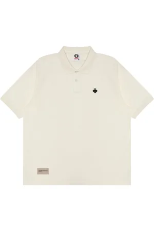 A Bathing Ape Logo-appliquéd cotton polo shirt
