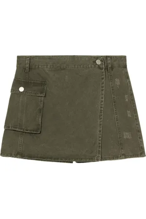 B+AB Distressed-effect panelled shorts
