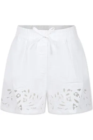 ERMANNO SCERVINO Lace-panel linen-cotton shorts