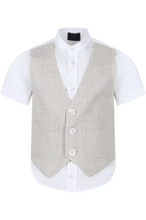 FAY Waistcoat-panel linen shirt
