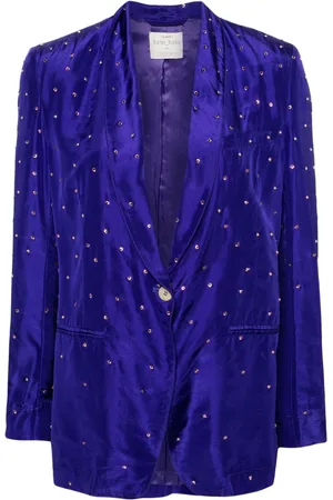 FORTE FORTE Crystal-embellished silk blazer