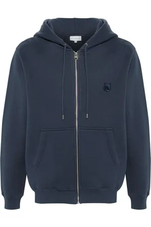 Maison Kitsuné Fox-appliqué zipped hoodie