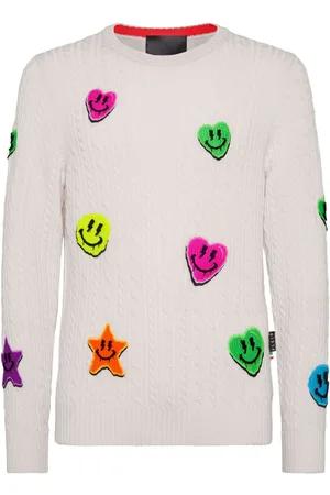 Philipp Plein Appliqué cable-knit jumper