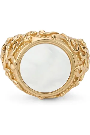 EMANUELE BICOCCHI Arabesque engraved sovereign ring