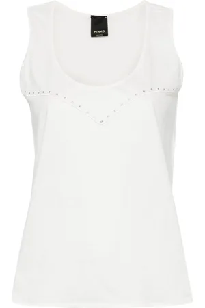 Pinko Eyelet-detail cotton T-shirt