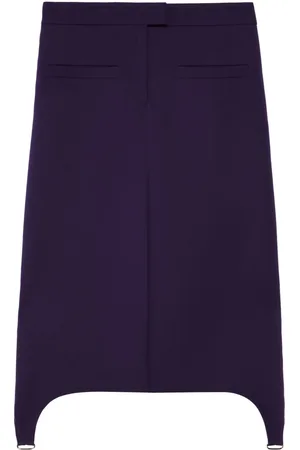 Courrèges Suspenders midi twill skirt