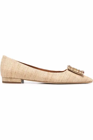 ROBERTO FESTA Crystal-buckle ballerina shoes