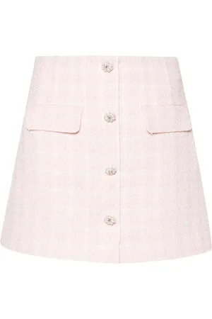 Self-Portrait Checked tweed mini skirt