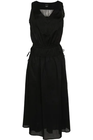 Pinko Fringe-detail cotton midi dress
