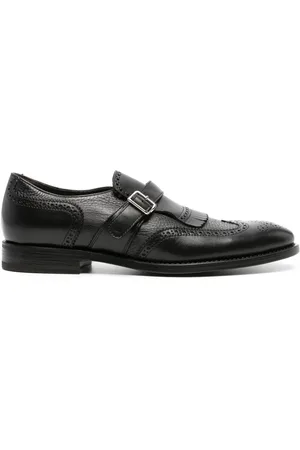 HENDERSON BARACCO Almond-toe leather brogues