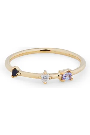 Otiumberg 9kt yellow Three Stone Bamboo diamond ring