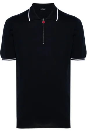 Kiton Zip-up cotton polo shirt