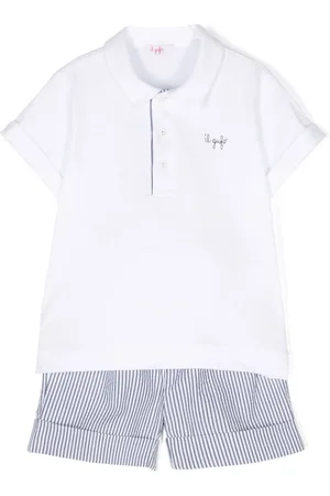Il gufo Striped cotton shorts set