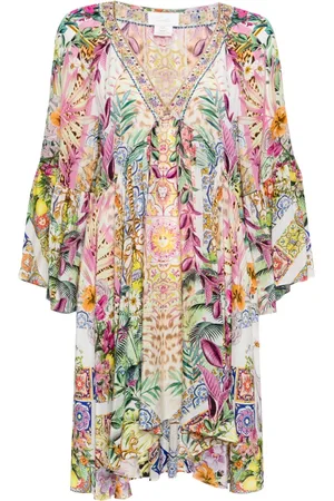 Camilla Floral-print silk midi dress