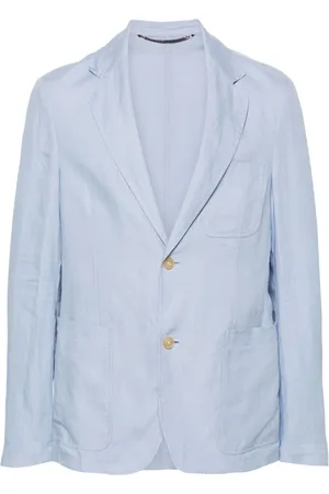 CANALI Single-breasted linen blazer