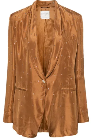 FORTE FORTE Crystal-embellished silk blazer