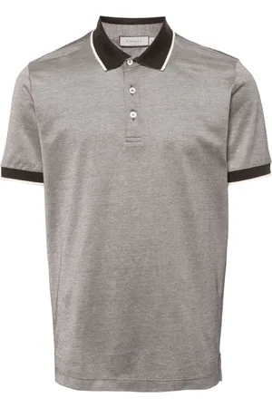 CANALI Contrasting-trim piqué polo shirt