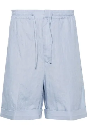 CANALI Slub-texture linen shorts