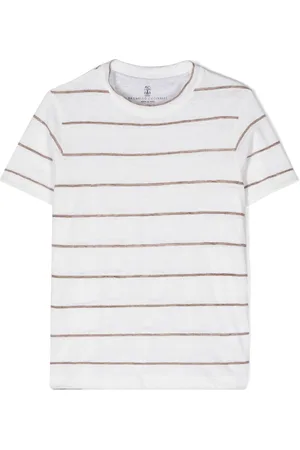 Brunello Cucinelli Linen cotton striped T-shirt
