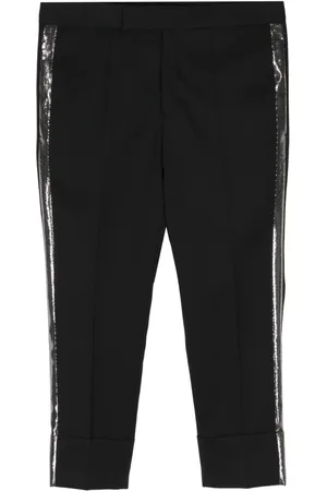 SAPIO Pressed-crease wool tapered trousers